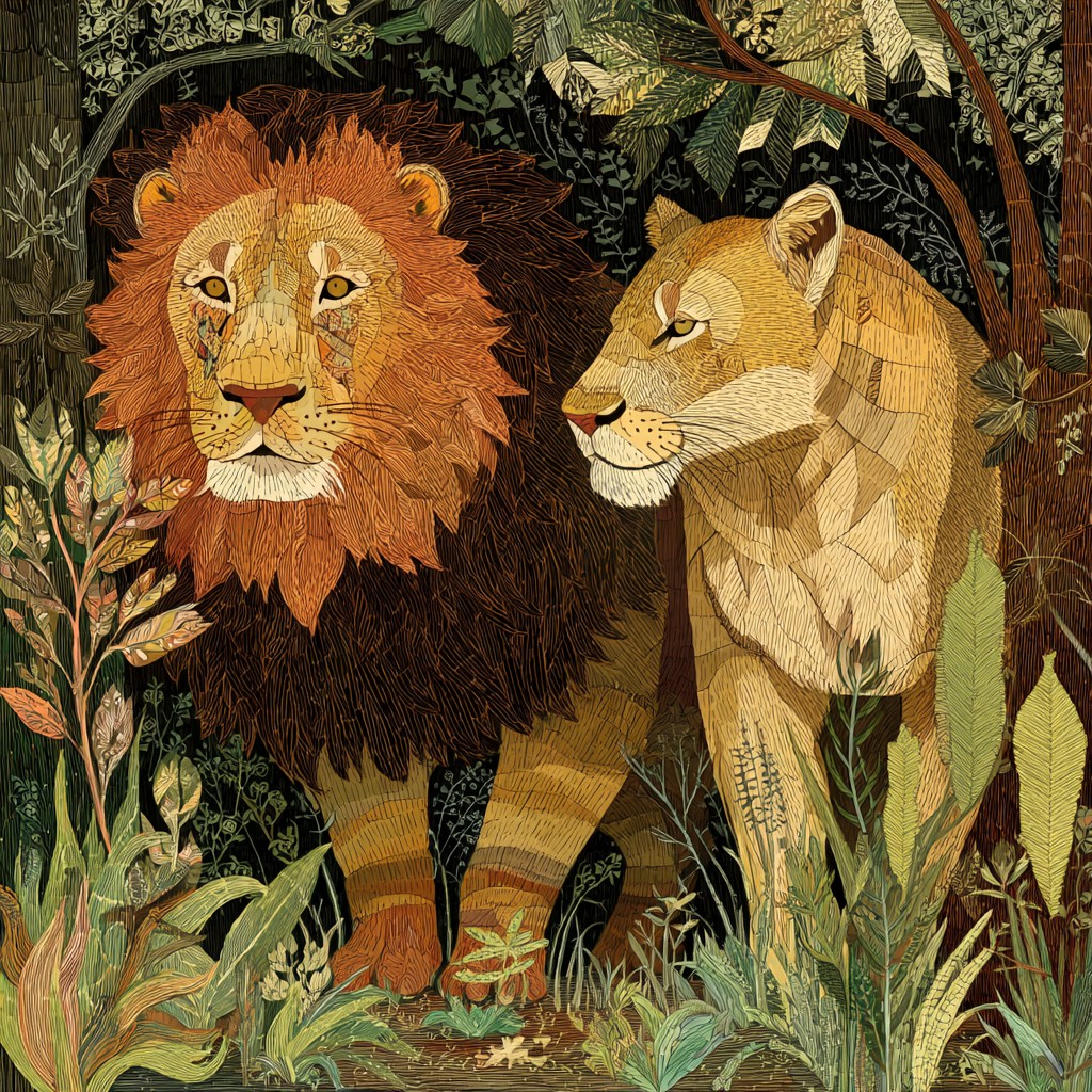 niki_make_me_walk_side_by_side_a_lion_in_a_wild_forest_cinema