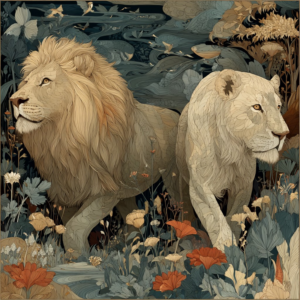 niki_make_me_walk_side_by_side_a_lion_in_a_wild_forest_cinema